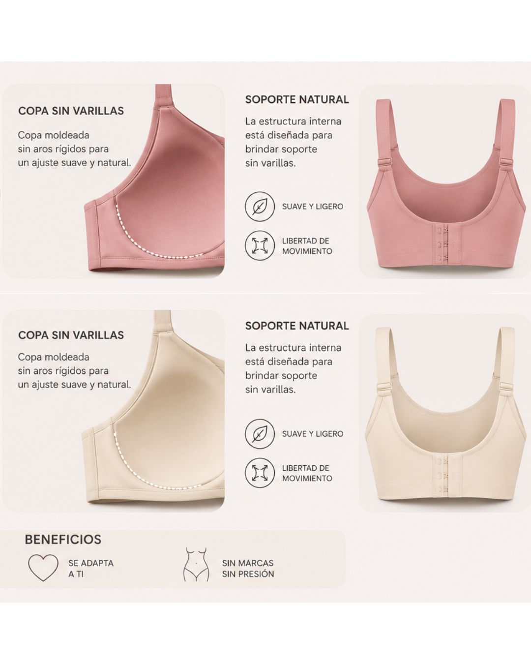 BRASIER SIN VARILLA PAQ X 2 UNID